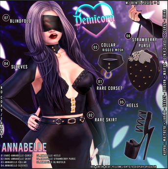 Second Life Marketplace - 07. ANNABELLE - BLINDFOLD - DEMICORN